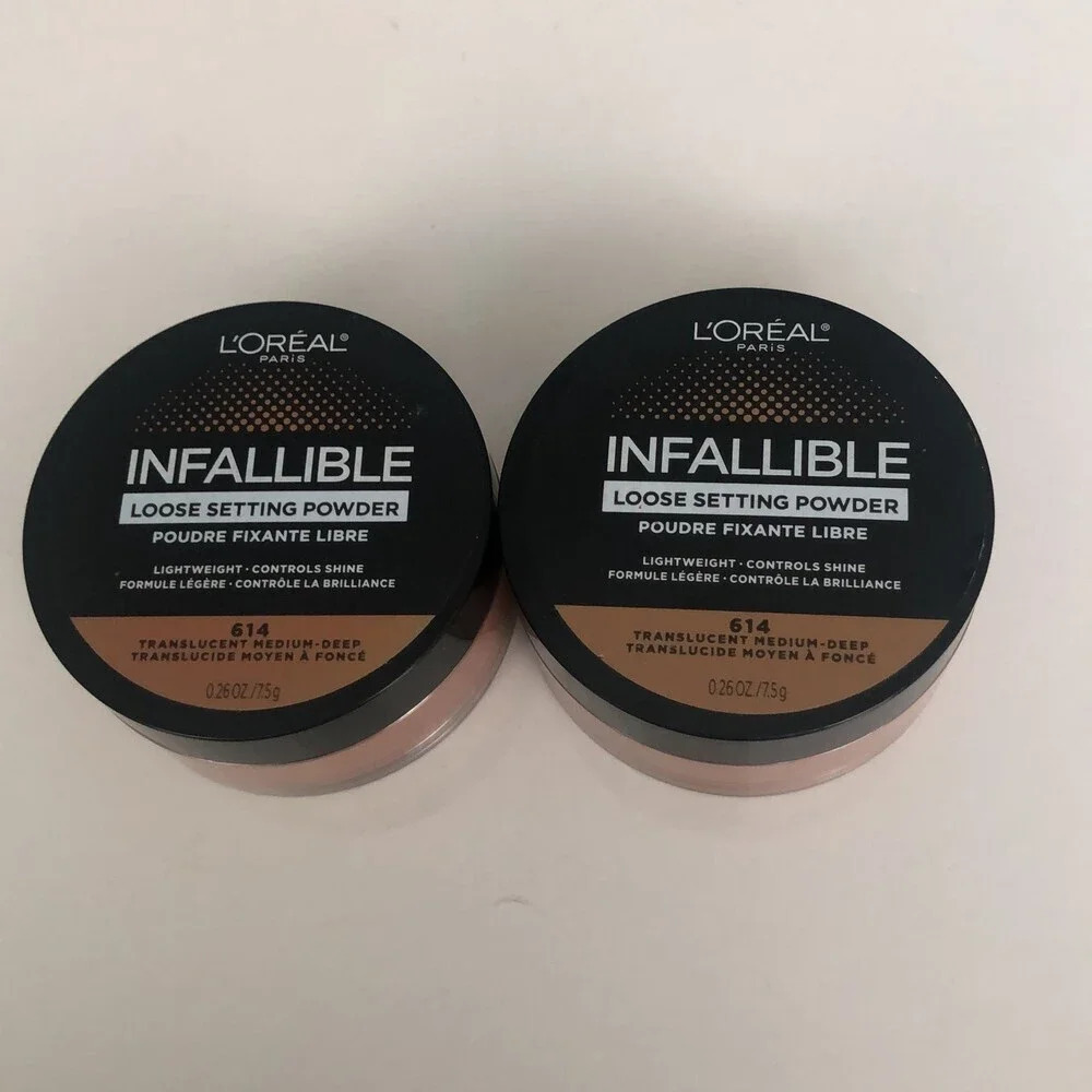 (2)L'Oreal Paris Infallible Loose Setting Powder - 614 Translucent Medium-Deep